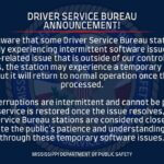 Driver Service Bureau reports intermittent software issues at stations Driver Service Bureau reports intermittent software issues at stations