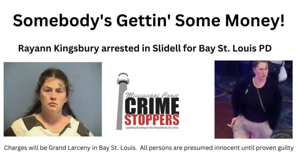 Woman arrested in Slidell on grand larceny warrant; extradition to Bay St. Louis planned