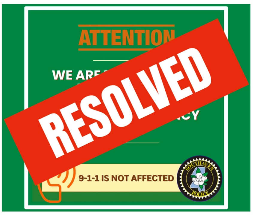 Nonemergency call outage resolved