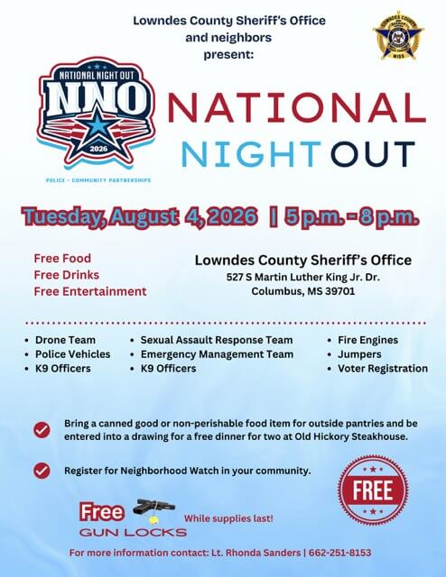 Lowndes County sheriff invites community to National Night Out