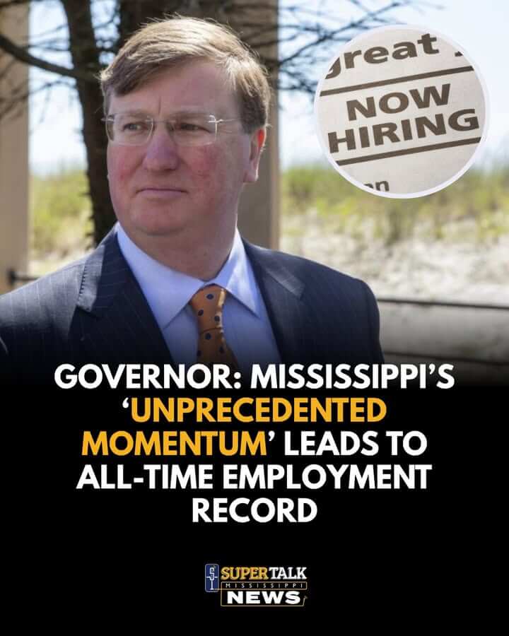 Mississippi hits record nonfarm employment in July, Gov. Reeves says