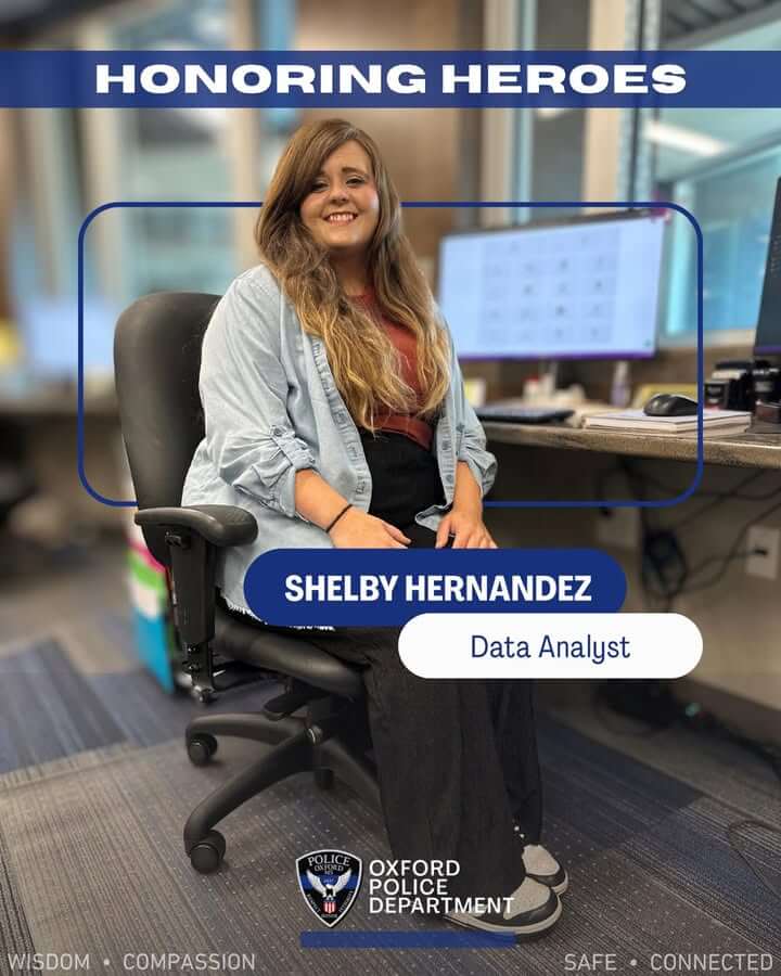 Oxford Police Department honors Shelby Hernandez