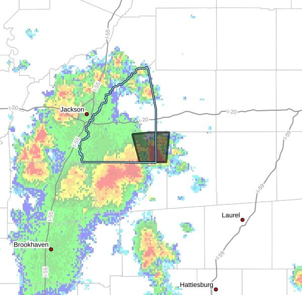 NWS issues severe thunderstorm warning for Rankin, Smith counties