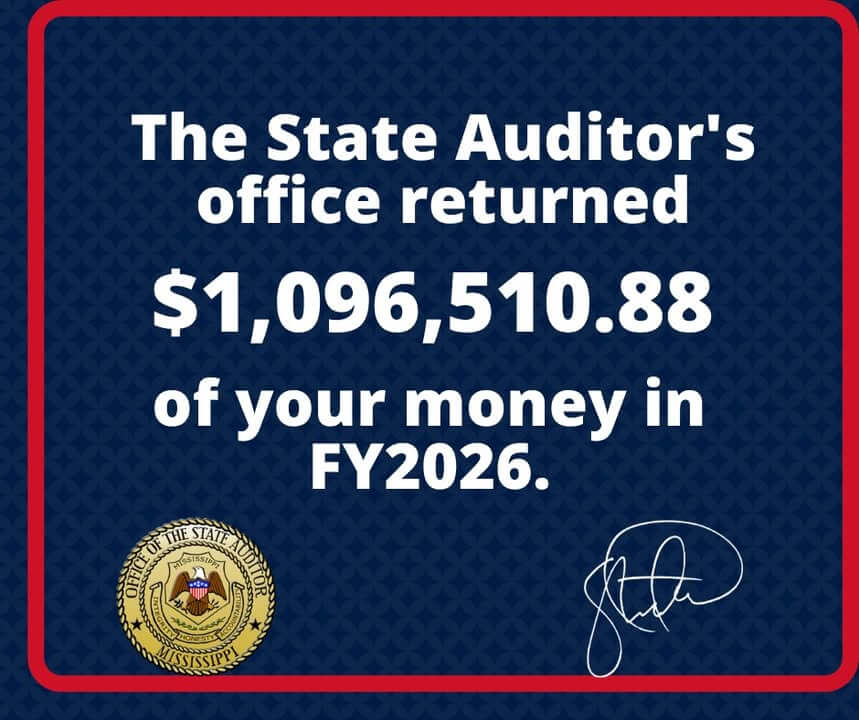 Mississippi auditor returns nearly $1.1 million to taxpayers
