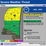 Slight risk threatens parts of Mississippi Slight risk threatens parts of Mississippi