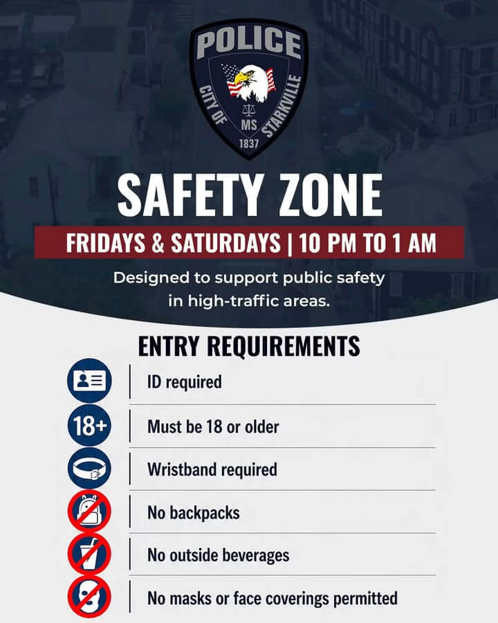 Starkville Police operate weekend safety zone, rideshare pickup in Cotton District