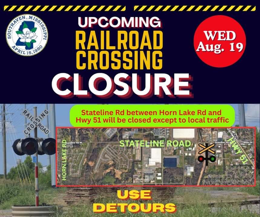 Railroad schedules Stateline Road closure for crossing improvements