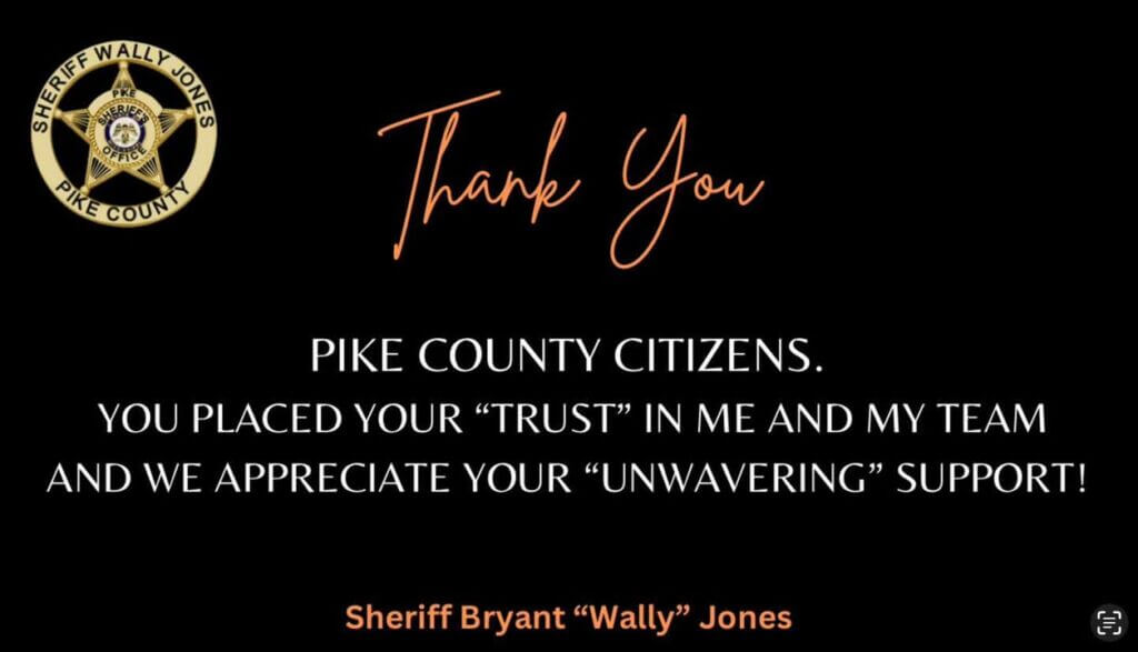 Pike County sheriff's office posts thank-you message
