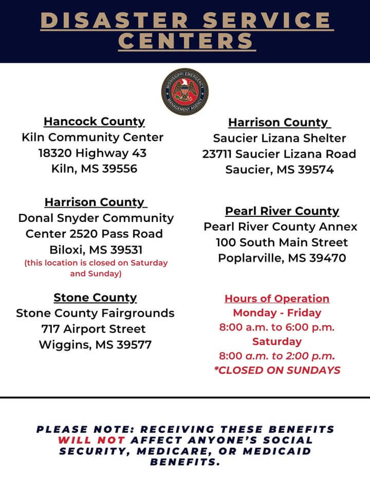 Five Disaster Service Centers open for residents hit by Tropical Storm Arthur