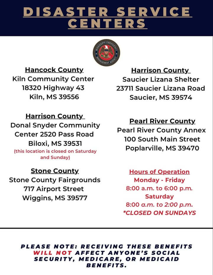 MSEMA opens five disaster service centers for Arthur survivors