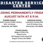 MEMA announces closure of several Disaster Service Centers Friday MEMA announces closure of several Disaster Service Centers Friday