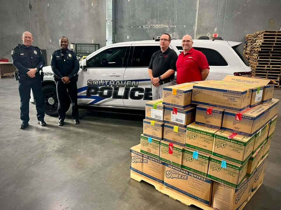 Averitt Express supplies hydration products to local police