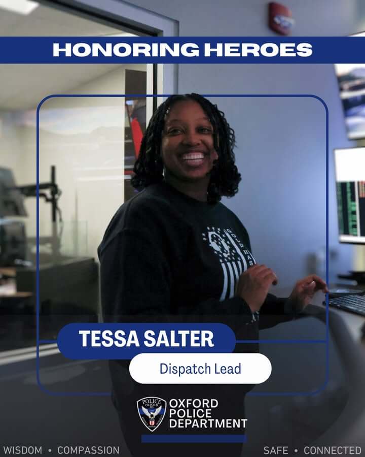Communications Center honors lead dispatcher Tessa Salter