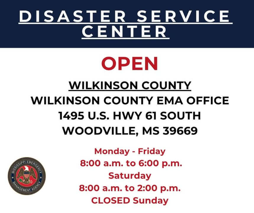 Disaster service center in Wilkinson County remains open after May storms