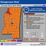 Dangerous heat persists in Mississippi through early next week Dangerous heat persists in Mississippi through early next week