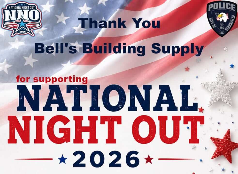 Bell's Building Supply donation helps National Night Out 2026
