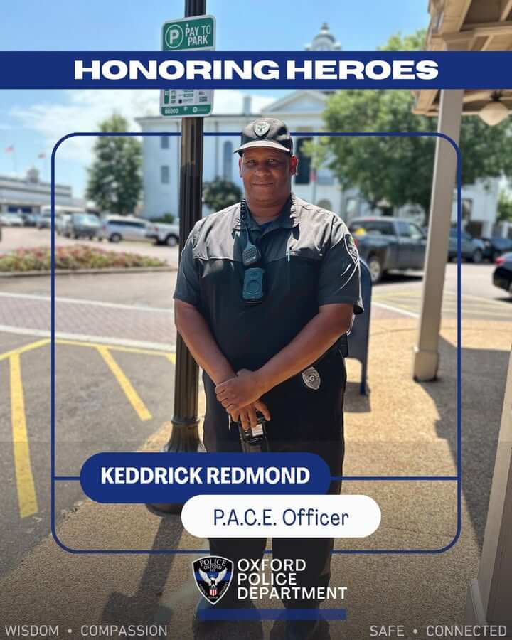 Oxford Police recognize Keddrick Redmond for service