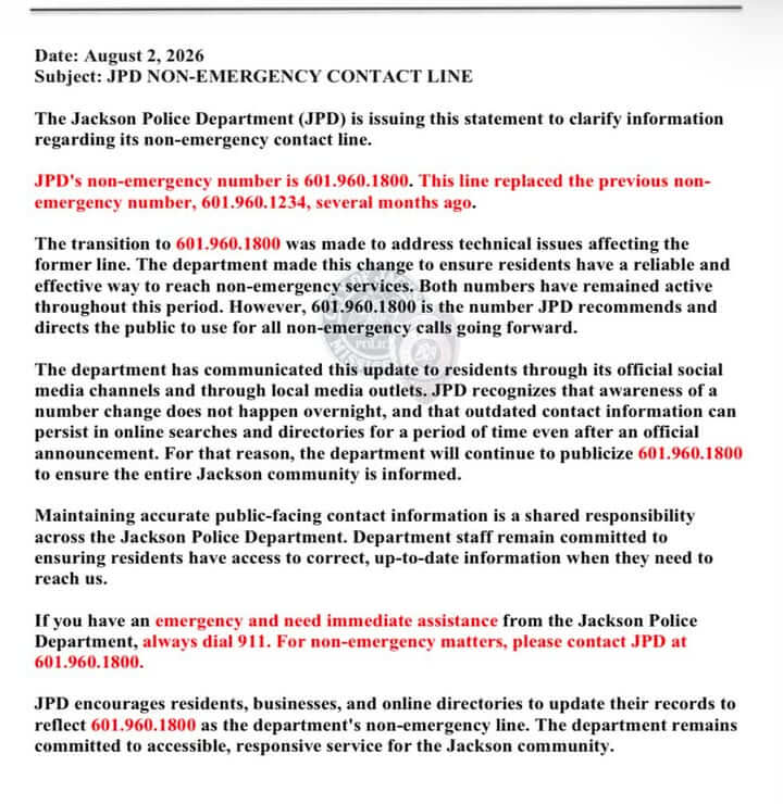 Jackson Police Department posts on Facebook