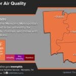 Mississippi news: Friday ozone concern, August jobs record and school absence guidance National Weather Service map of Friday ozone concern in the Memphis metro, including the Hernando area in north Mississippi.