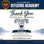 Sandbar Café sponsors dinner for Week 2 of Vicksburg Citizens Academy 5ffbd14578bf2472ba66f28e