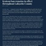 Lafayette County reminds public kratom ban has been in effect since 2021 a7cf91182e867b444e1ed2c3
