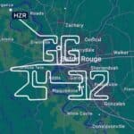 Pilot Joshua Gregory writes “GG 24-32” over Baton Rouge be9bdbb1d365e6364355b6d1
