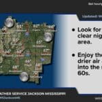 Quiet conditions expected tonight across the area c21f78a78f7ed7fbe3dd60b2