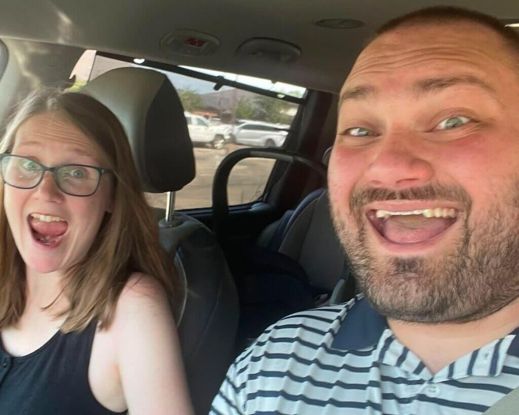 Lucas Foley with his wife