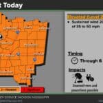 Mississippi news: Isaias warnings give way to wind advisories; shelter rides offered NWS Jackson October 10 wind forecast showing sustained winds of 20–30 mph and gusts of 35–50 mph through 6 p.m.
