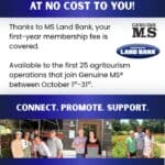 Mississippi Land Bank to cover first-year membership for 25 agritourism operations 357bbf2d3a6b41ababdfc2e9