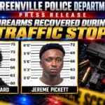 Greenville police recover two firearms during traffic stop ea8600eb80d483c3693eaf9f