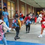 NWCC cheerleaders and dancers greet Senatobia Elementary students f32aa46f07675a46995cb3f4